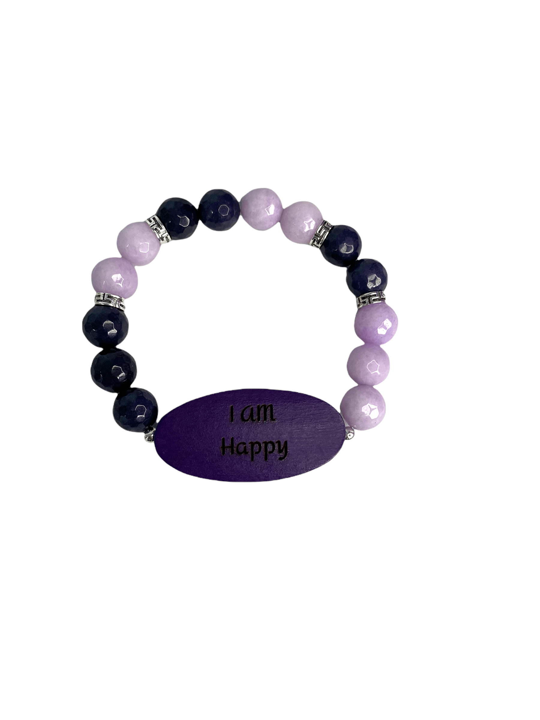 10mm Dark Purple Agate | I AM SUCCESFUL | GEMSTONE STRETCH BRACELET Charmed By Riss Handmade Custom Jewelry & Gift Boutique