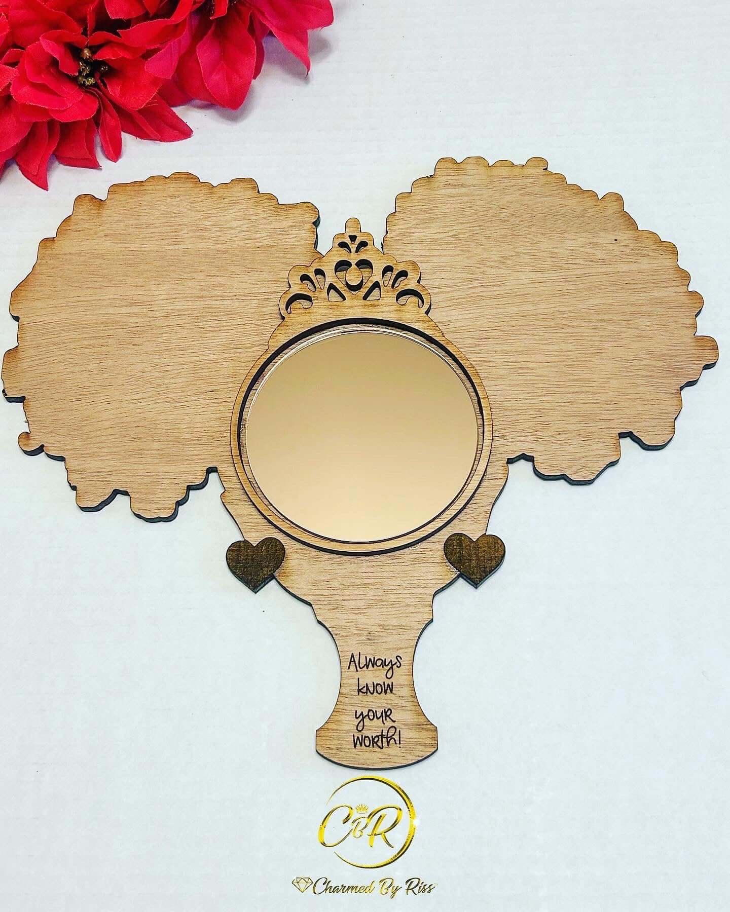 Engraved Positive Affirmation Mirror, I AM Empowerment Personalized Gifts for Women & Young Girls