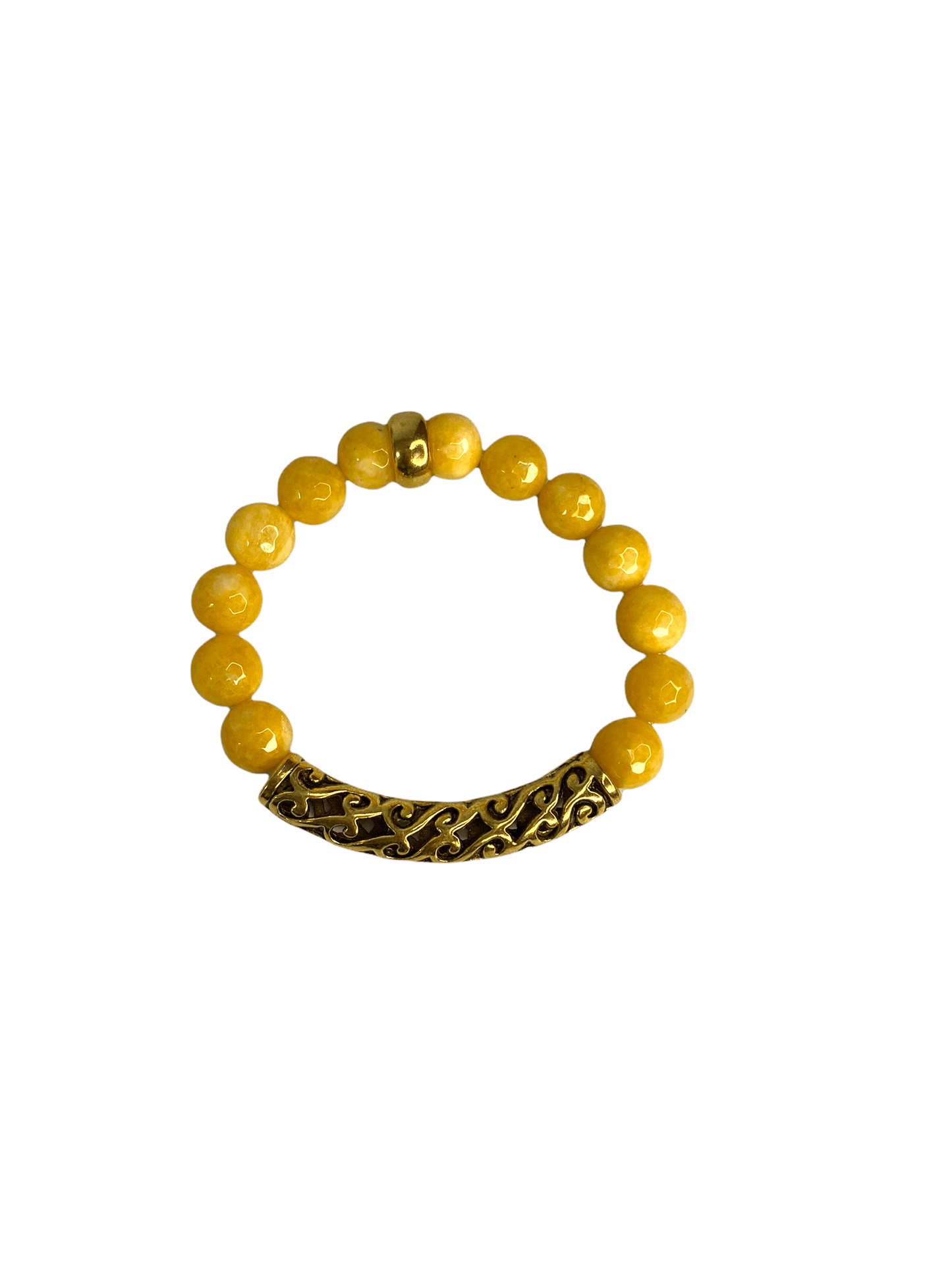 10 MM YELLOW AGATE | GEMSTONE STRETCH BRACELET | FOR WOMEN Charmed By Riss Handmade Custom Jewelry & Gift Boutique