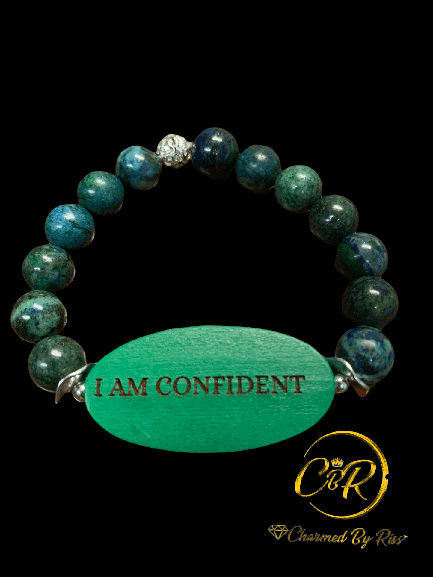 10 MM CHRYSOCOLLA  | I AM CONFIDENT AFFIRMATIONS | GEMSTONE STRETCH BRACELET Charmed By Riss