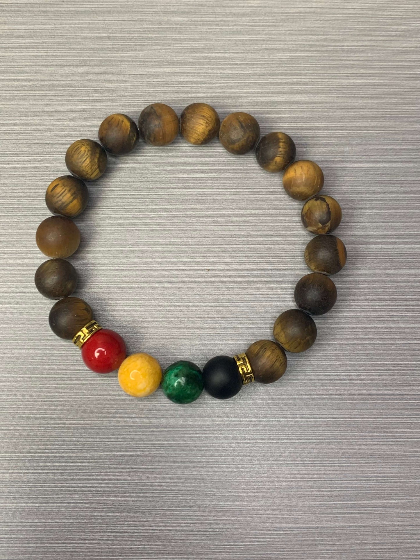 10 MM MATTE TIGER EYE & AGATE | GEMSTONE BEADED STRETCH BRACELET | FOR MEN SIZE 7 3/4 Charmed By Riss Handmade Custom Jewelry & Gift Boutique