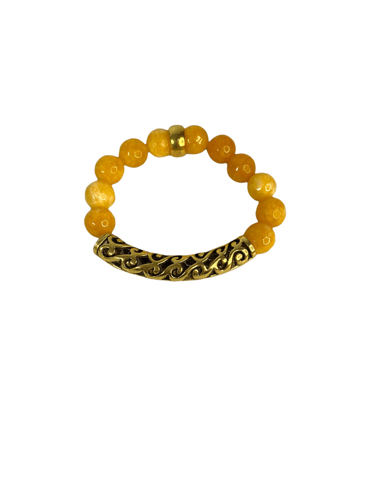 10 MM YELLOW AGATE | GEMSTONE STRETCH BRACELET | FOR WOMEN Charmed By Riss Handmade Custom Jewelry & Gift Boutique