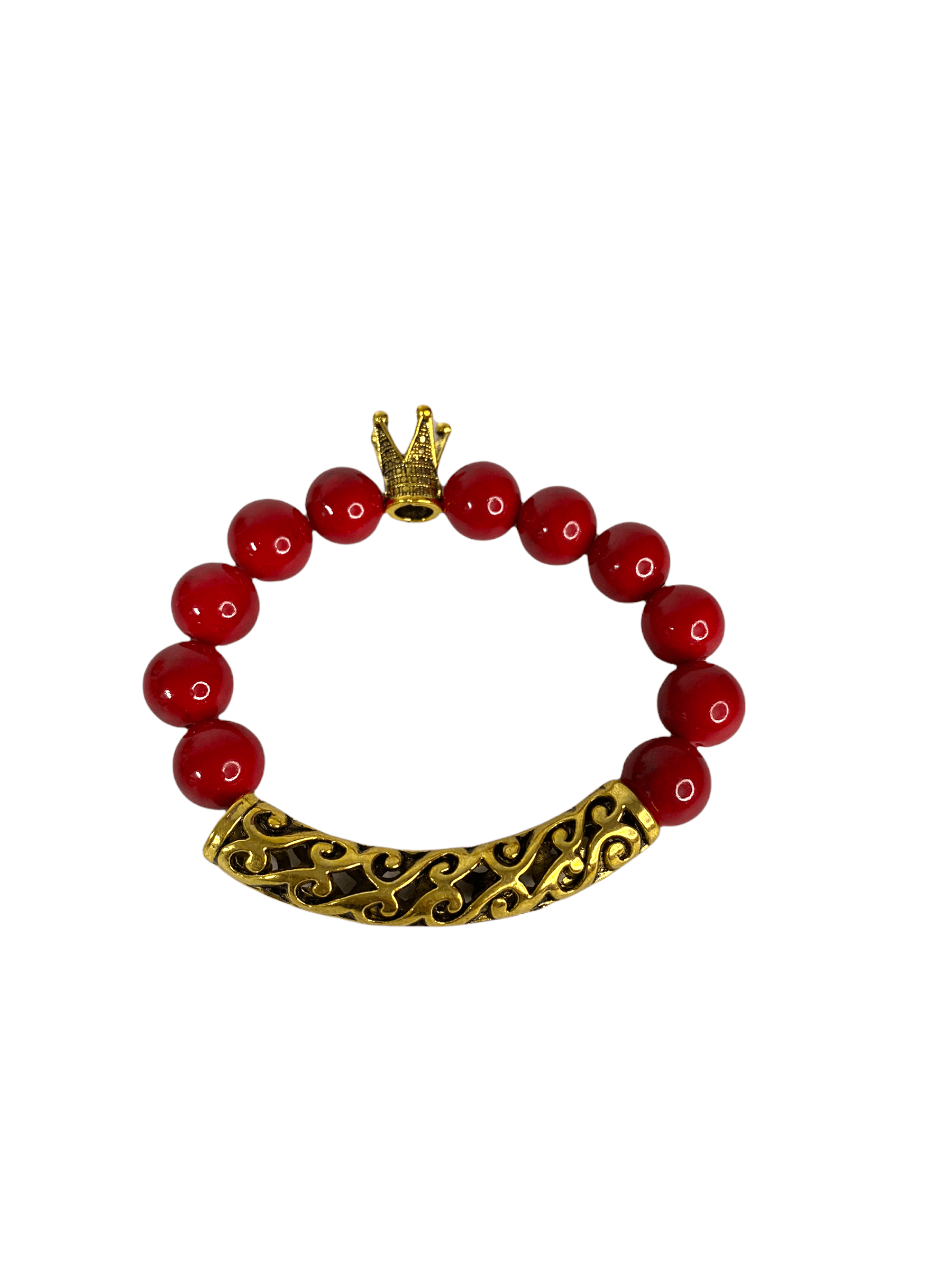 10 MM RED MASHAN JADE | GEMSTONE STRETCH BRACELET | FOR WOMEN Charmed By Riss Handmade Custom Jewelry & Gift Boutique